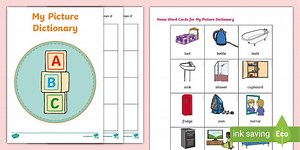 Home Picture Dictionary Word Cards