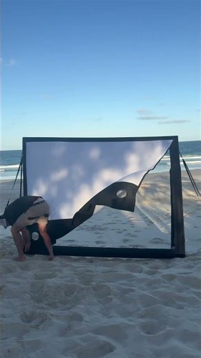 Big screen. Beach setup. Unreal vibes. 🎬🔥