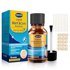 MQUPIN Liquid Corn Removers for Feet, Corn Remover for Toes-Fast Acting Liquid for Corn, Common and Plantar Removal-Safe Foot Care with Corn Cushions