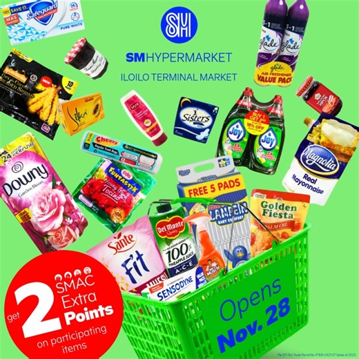 SM Hypermarket Iloilo Terminal Market opens this November 28 — and we’re happy to serve you! 💚 Kick off your holiday shopping with amazing finds, quality products and exciting opening promos you won’t want to miss. See you there! 💚 | SM Markets
