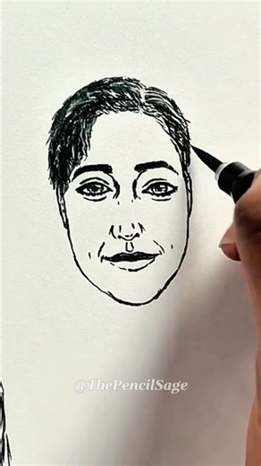 Simple girl drawing with brush pen#girl #oc #art #artist #drawing #fypシ #howtodraw #sketch #tutorial