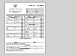 Cleaning Proposal Template, Basic Editable Commercial Cleaning, Cleaning Service Proposal, Canva Template, Housekeeping, Cleaning Contract - Etsy