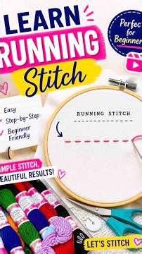 Day 1 of Embroidery Series - Running stitch