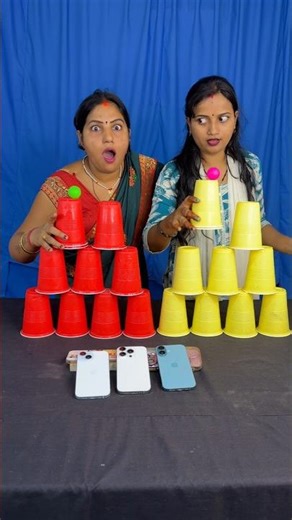 Amazing Cup pyramid hold family challenge ✅#shorts #games