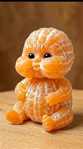 Feeding the Cutest Tiny Orange Baby! Food Art Comes to Life #FruitArt #FoodCarving #MandarinBaby