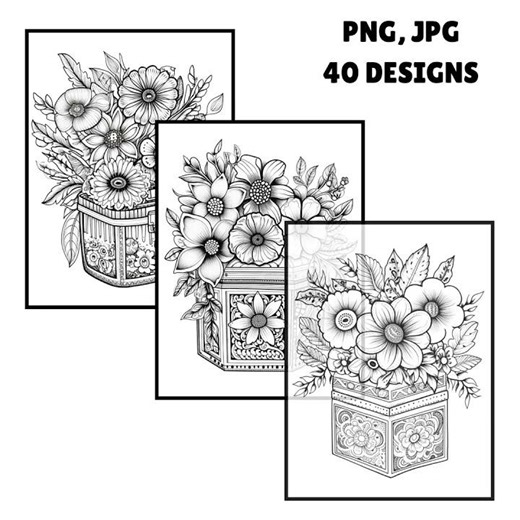 Floral Zentangle Art | Flower Box Patterns for Mindful Drawing