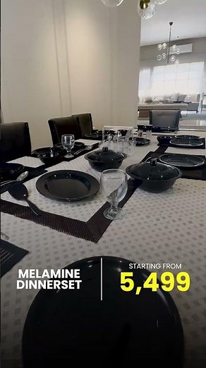 Black Melamine Dinner Set