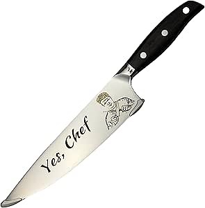 Custom Chef Knife, Personalized 8" Chef Knife, Engraved Photo, Logo, or Illustration, German 1.4116 Steel, Kitchen