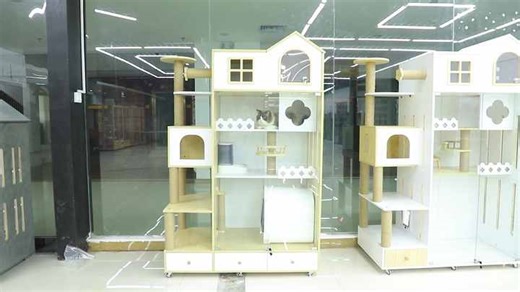 New Designed Wood Pet House Cat Villa Cage Large Space Cat Villa Luxury Multi-functional Cat Apartment