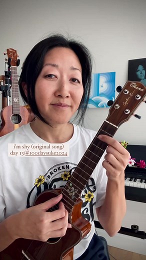 7.3K views · 231 reactions | i’m shy day 13 / #100daysuke2024 #ukulele #originalsong wearing my @biskeebrisht shirt! | Cynthia Lin | Facebook
