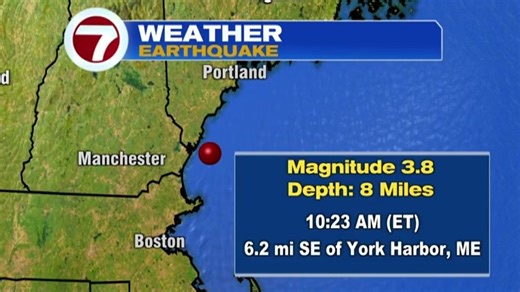 3.8-magnitude earthquake shakes New England coast