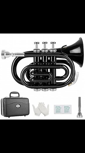 Ready to make music?  The EASTROCK Pocket Trumpet Brass Bb Trumpet is perfect for students and beginners! With a 7C mouthpiece, hard case, strap, gloves, and cleaning kit included, you're set to play from day one. Are you excited to start your musical journey? Let us know in the comments! | Magic Kingdom Music | Facebook