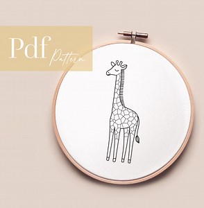 Embroidery template "Giraffe" embroidery pattern embroidery design embroidery motif pattern for beginners