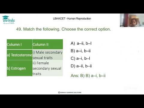 LBA KCET - Human Reproduction - MCQ 50