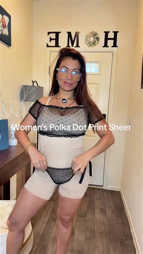 Women’s Polka Dot Print Sheer Set Set de top y panty transparente con estampado de lunares, ligero, moderno y perfecto para crear outfits elegantes y femeninos con estilo trendy. #tiktokshopcreatorpicks #ofertasdemoda #womensfashion #fashiontrends #sheerstyle