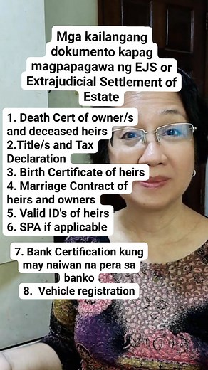 873K views · 7K reactions | Mga dokumentong kailangan kung magpapagawa ng extrajudicial settlement of estate para sa isang namatay na property owner. #estate | Mga Usapin Tungkol sa Lupa | Facebook