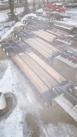 The ultimate line up of heavy haul trailers. From highway transporters to rugged lowbeds, we’ve got you covered. There’s a great selection of units on the ground ready to #HaulMore. Contact us for more details! #aspentrailers #heavyhaul #lowbed #heavyequipment | Aspen Custom Trailers