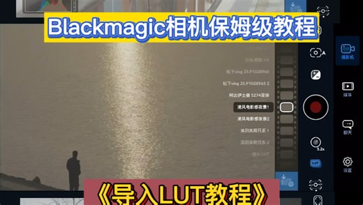 《/~551b3LuRhz~：/》Blacknagit Cam 详细导入Iut教程#blackmagic#lut调色套装#教程
