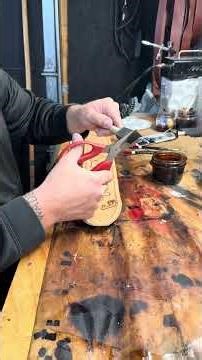 How I dye a leather project #leathercompany #guitar #leatherart