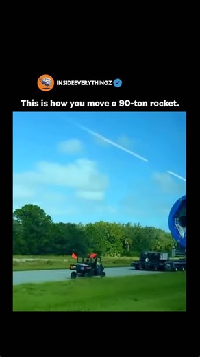 Explore l Learn l Facts on Instagram: "Moving a 90-ton rocket isn't as simple as rolling it on wheels—it's a carefully engineered process that requires extreme stability and precision. The rocket is placed on a massive transport vehicle, often equipped with hydraulic suspension and dozens of independently controlled wheels. These wheels move slowly and can turn individually, allowing smooth navigation even through tight paths and uneven ground. The transport platform keeps the rocket perfectly b