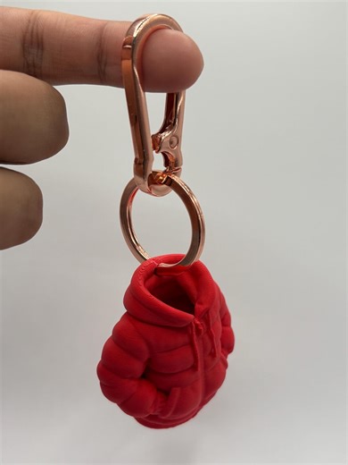 Stainless Steel Mini Puffer Keychain