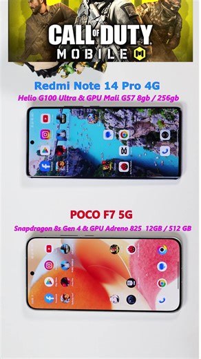1.8K views · 13 reactions | Test #CallOfDuty Mobile en #POCOF7 5G vs #Redmi #Note14Pro Cuál es más rápido? | TecnoAndroid Carlos Posada | Facebook