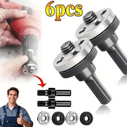 6pcs Drill Bit Adapter Set, Ideal For Converting Manual Tools To Power Tools. This Is A Multifunctional Tool Adapter Suitable For Cutting Discs, Polishing Wheels And Grinding Connector Adapters. | SHEIN