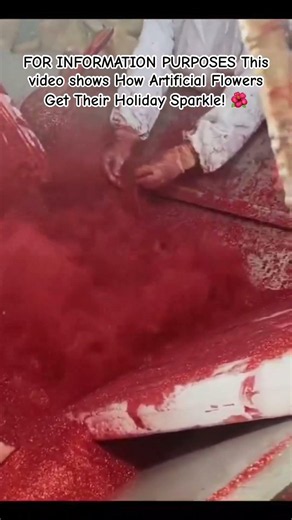 Satisfying explosion of red glitter in a factory machine! 💥#Glitter #OddlySatisfying #Manufacturing