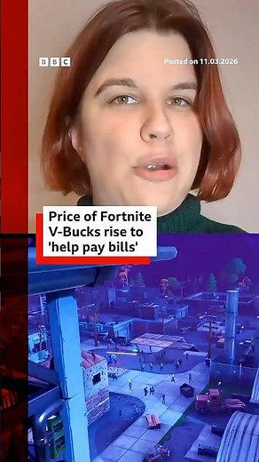 Fortnite rasing prices of V-Bucks to 'help pay the bills'. #Fortnite #Gaming #BBCNews