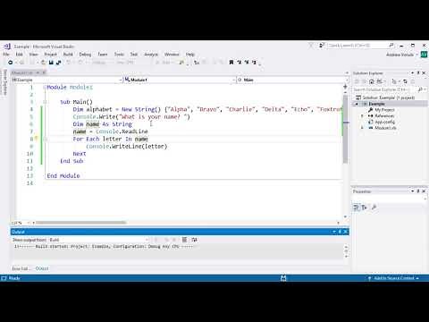 Visual Basic - Using For Each to Loop through an Array or String