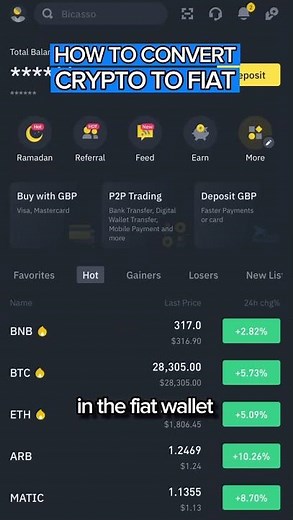 HOW TO CONVERT CRYPTO TO FIAT ON BINANCE