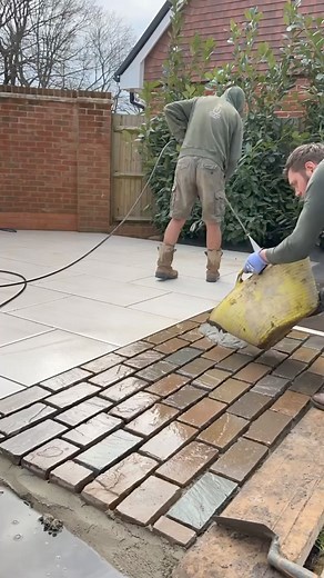 883K views · 3.9K reactions |  Sandstone sets getting grouted with flowpoint!! #indiansandstone #sets #gardendesign | Fresh Air Landscapes | Facebook