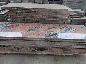[Hot Item] Exotic Juparana Multicolored Red Granite Stairs Facade Wall Cladding Natural Stone Tile