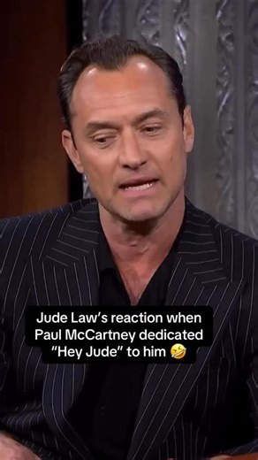 Jude Law hilariously recounted what happened when Sir Paul McCartney dedicated “Hey Jude” to him at a concert - and he ended up on the Jumbotron 🤣 The Late Show with Stephen Colbert posted the clip to mark the actor’s 53rd birthday 🎉 #judelaw #stephencolbert #paulmccartney #thebeatles 📽️: colbertlateshow | HELLO! Canada