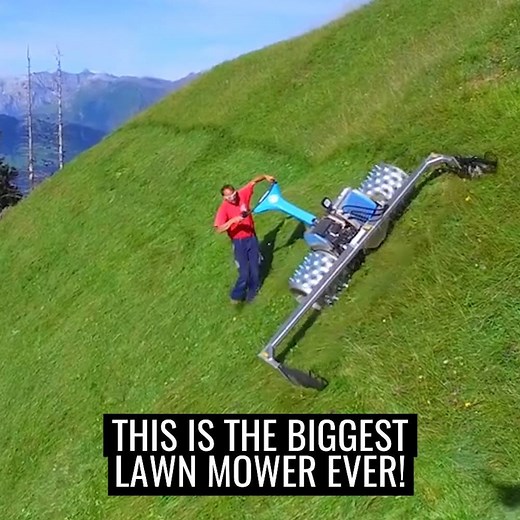 3M views · 19K reactions | This lawn mower can cut grass on hills and mountains ✌️ | UNILAD | Facebook