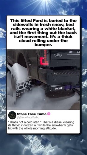 HOW DOES A LIFTED FORD SUPER DUTY WAKE UP HALF BURIED IN SNOW?