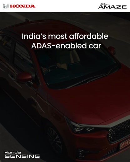 175K views · 423 reactions | Cruise effortlessly on long drives with Adaptive Cruise Control feature of Honda SENSING ADAS. It helps the driver by automatically maintaining a set speed and adjusting it to keep a safe distance from the vehicle ahead. #HondaCarsIndia #AllNewHondaAmaze #HondaCars #HondaAmaze | Honda Car India | Facebook
