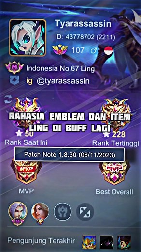 Rahasia Emblem dan Build Ling Setelah di Buff!