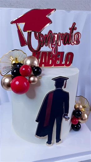 This cake is heading all the way to Polokwane tomorrow for a graduation, fully covered in ganache! 🎓 ♥️ | Little Village Bakes