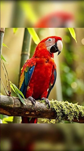 Majestic Scarlet Macaw in the Forest! ❤️🦜#parrot