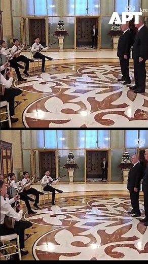 Young Kazakh Musicians Welcome Putin and Tokayev With Traditional Dombra Performance in Astana | APT