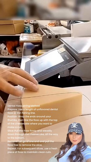 To neatly slice a cheesecake, use dental floss or a hot, clean, and sharp knife. #Success #grateful #winning #love #tips #lifehacks #reels | Princess Vi