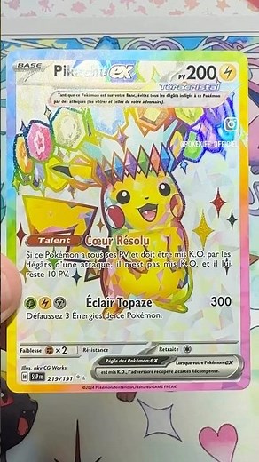 [POKÉMON] - PIKACHU EX TERACRISTAL ⚡💎 FULL ART MAGNIFIQUE DE EV8 ÉTINCELLE DÉFERLANTE [219/191] ✨