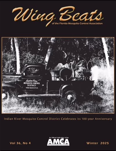 The Winter 2025 issue of Wing Beats Magazine is now available online! Click the link in bio to learn more about the Indian River Mosquito Control District, which is celebrating a centennial, public sector mosquito control, 3D modeling and manufacturing techniques, and more. #mosquito #mosquitoes #wingbeats #wingbeatsmagazine #magazine #tradejournal #industry #mosquitocontrol #florida #fmca #research #education | Florida Mosquito Control Association