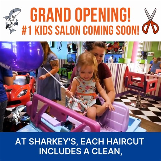 🤩 Exclusive VIP Access: Be the First to Experience Sharkey's Cuts for Kids Grand Opening Offer! 🌟 Attention all super moms! 🦸‍♀️ Are you on the lookout for a premium kids hair salon ✂️ that turns every haircut into an unforgettable adventure? Look no further! Sharkey's Cuts for Kids is coming to town, and we're about to make a splash with our GRAND OPENING! 🥳 Sign up for our 💌 VIP Email List now to be at the forefront of the excitement and enjoy exclusive access to our Grand Opening Offer b