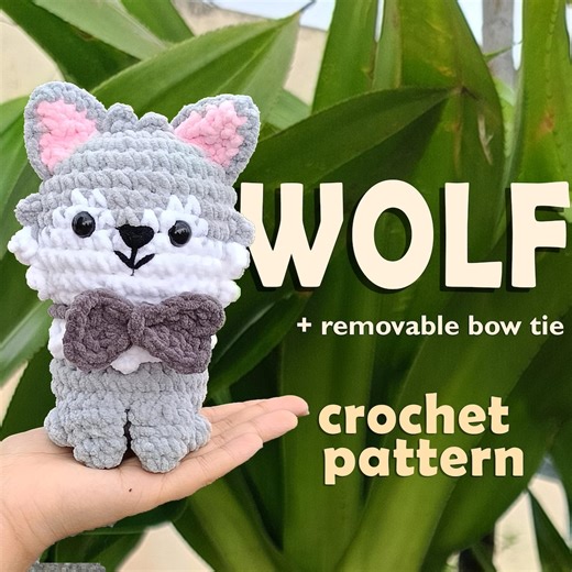 PDF CROCHET PATTERN | Wolf Fox Amigurumi Keychain Plush - Etsy UK