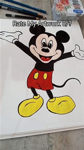 Let's Colouring Mickey Mouse l Easy Mickey Mouse Drawing #art#easy #mickeymouse #amritrart&craft