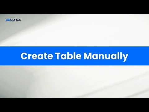 TDB Create New Table Manually