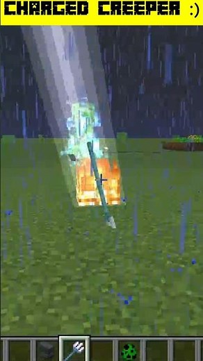 How to Make a CHARGED CREEPER with a Trident ⚡🔥 (Easy Trick)