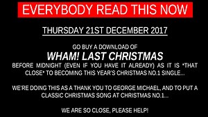 6 hours to go... we are so close to pulling this out of the hat, we really don't want to be thinking "what if..." tomorrow. So get EVERYONE involved. Harrass if you have to, but please don't be an armchair supporter...we need your 99p downloads in the bag, not just your retweets and shares. Let's DO this! 🎄 AMAZON MP3 http://bit.ly/lastxmasamazon - Single version http://bit.ly/lastxmasamazon2 - The Pudding Mix http://bit.ly/lastxmasamazon3 - Remastered '25' version 🎄 7DIGITAL (HMV) http://bit.